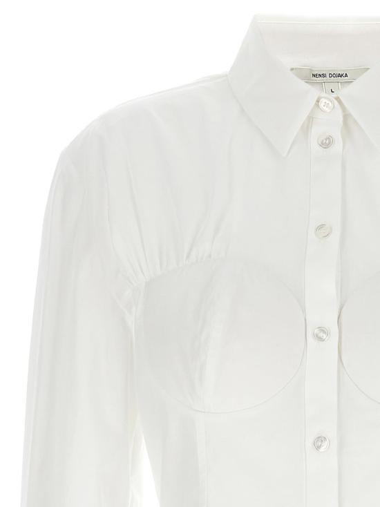  넨시 도자카 셔츠 Nensi Dojaka 하이브리드 셔츠 화이트 - NENSI DOJAKA