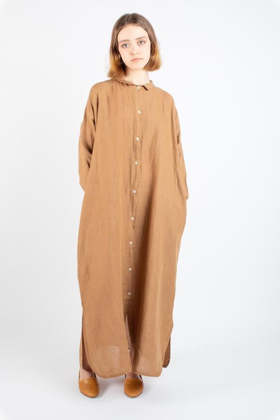  리비지티드 매터스 롱 원피스 아이다 셔츠드레스 클레이 프린트 - REVISITED MATTERS