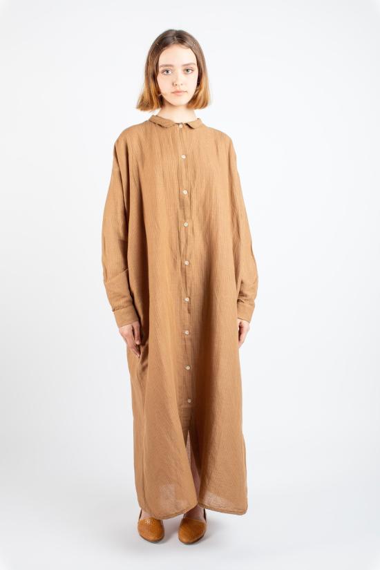  리비지티드 매터스 롱 원피스 아이다 셔츠드레스 클레이 프린트 - REVISITED MATTERS