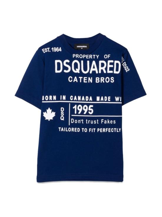  [키즈] 디스퀘어드2 트레이닝 상의 키즈 Dsquared2 슬라우치 핏 마글리에타 티셔츠 블루