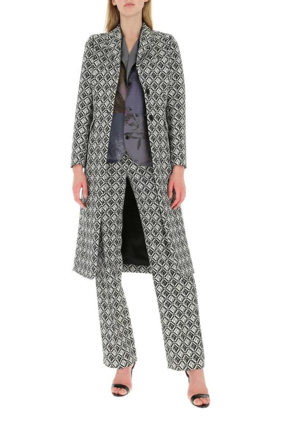  마린세르 트렌치 코트 마린 세르 자수 울 혼방 코트 블랙 - MARINE SERRE