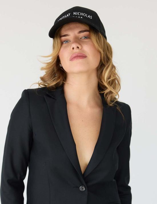  린제이 니콜라스 뉴욕 모자 린지 니콜라스 뉴욕 로고 캡 블랙 - LINDSAY NICHOLAS NEW YORK
