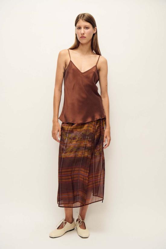  실크 런드리 캐미솔 실크 세탁 바이어스컷 - SILK LAUNDRY