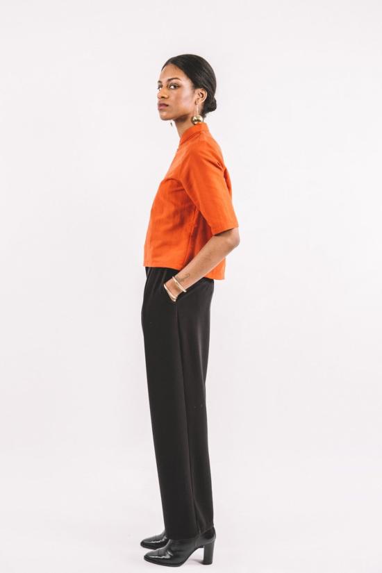  In God We Trust 블라우스 우리는 하나님을 믿는다 퍼시 탑 오렌지 포플린 - OTHER BRANDS