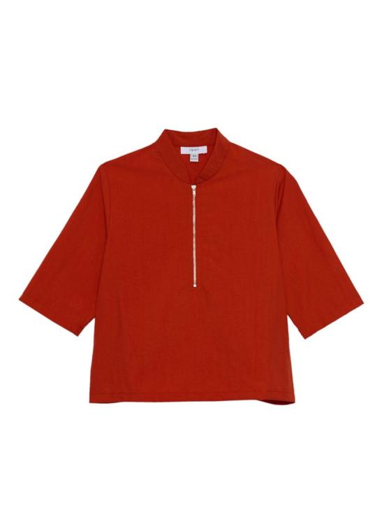  In God We Trust 블라우스 우리는 하나님을 믿는다 퍼시 탑 오렌지 포플린