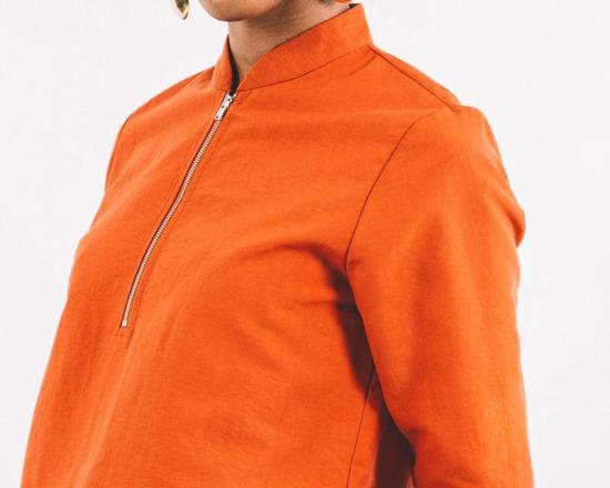  In God We Trust 블라우스 우리는 하나님을 믿는다 퍼시 탑 오렌지 포플린 - OTHER BRANDS