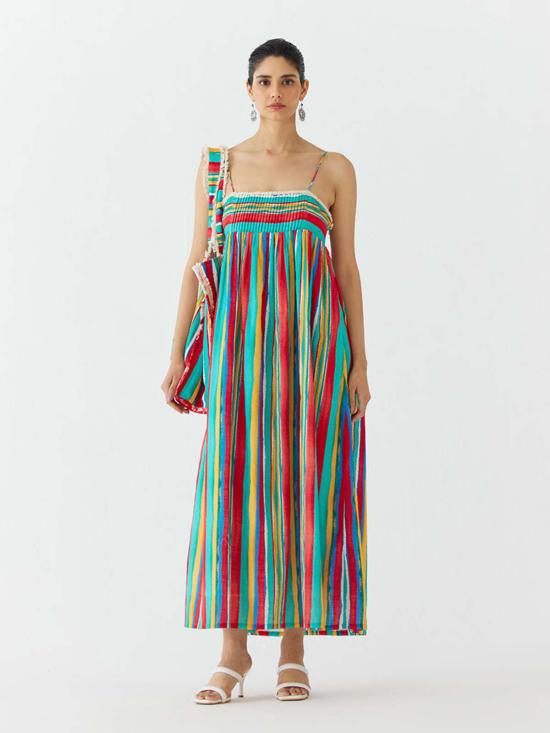  IKKIVI 롱 원피스 이키비 버치 스트랩 드레스 멀티 컬러