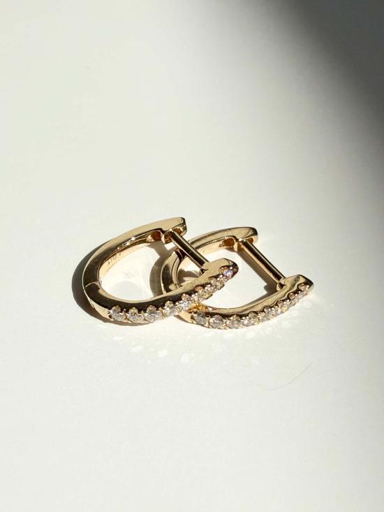  모나드 이어링 미디엄 다이아몬드 후프