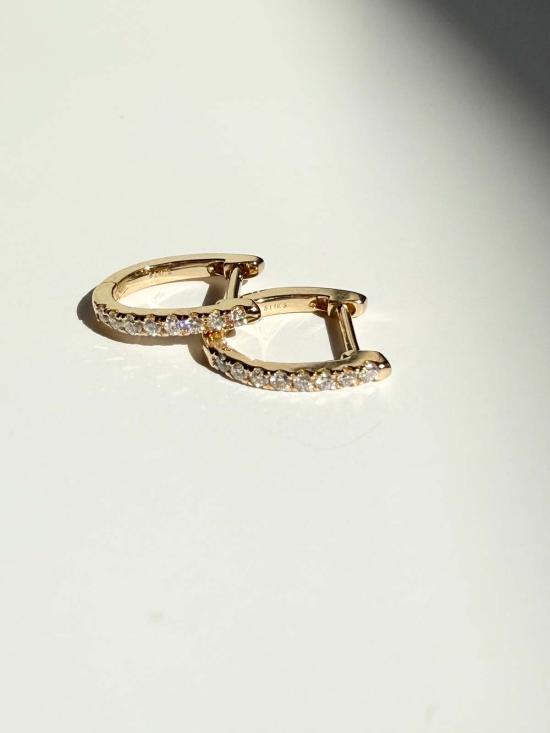  모나드 이어링 미디엄 다이아몬드 후프 - MONADE