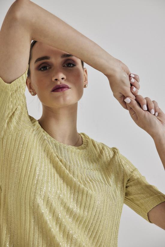  Lindsay Nicholas New York 반팔 티셔츠 린지 니콜라스 뉴욕 로라 반팔 크루넥 해바라기 쉬머 - OTHER BRANDS