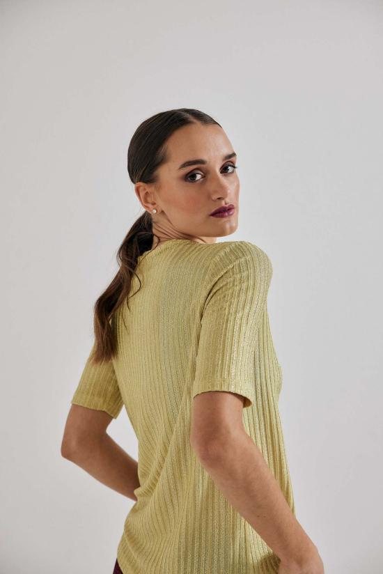  Lindsay Nicholas New York 반팔 티셔츠 린지 니콜라스 뉴욕 로라 반팔 크루넥 해바라기 쉬머 - OTHER BRANDS