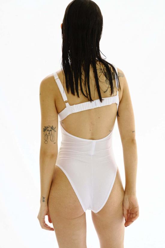  mai petit 바디수트 티셔츠 마이 쁘띠 블랑카 가죽 보디수트 화이트 - OTHER BRANDS