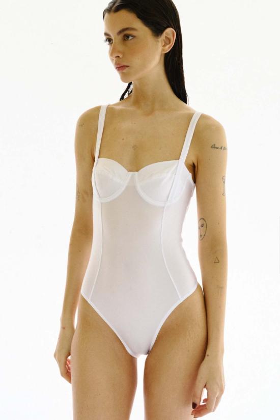  mai petit 바디수트 티셔츠 마이 쁘띠 블랑카 가죽 보디수트 화이트