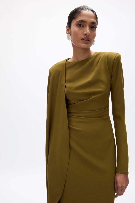  레이첼 길버트 롱 원피스 디온 케이프 가운 아미 - RACHEL GILBERT