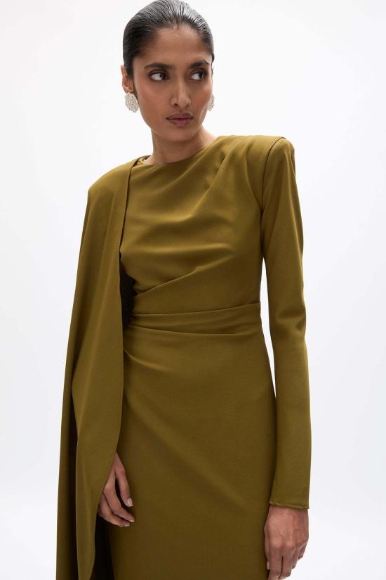  레이첼 길버트 롱 원피스 디온 케이프 가운 아미 - RACHEL GILBERT