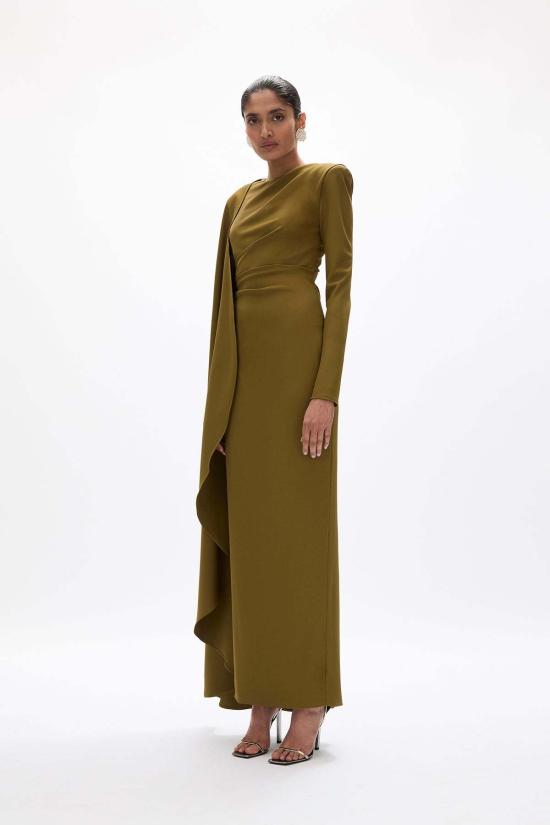  레이첼 길버트 롱 원피스 디온 케이프 가운 아미 - RACHEL GILBERT