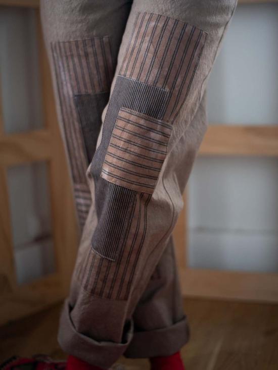  에블린 스트레이트 팬츠 아벨린 패치 팬츠 코코아 - A B E L I N E