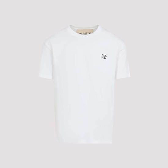  발렌티노 가라바니 반팔 티셔츠 발렌티노 패치 로고 티셔츠 아보리오 - VALENTINO GARAVANI