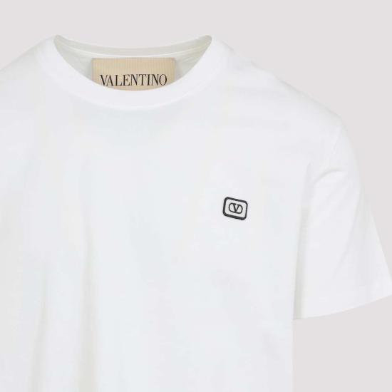  발렌티노 가라바니 반팔 티셔츠 발렌티노 패치 로고 티셔츠 아보리오 - VALENTINO GARAVANI