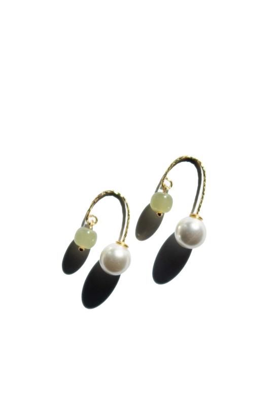  세레 이어링 세리 아나 진주 옥실 귀걸이 (녹색)
