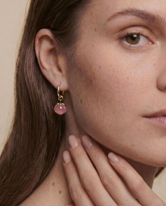  세레 이어링 세리 하베스트 제이드 스톤 참 귀걸이 피치 색상 - SEREE