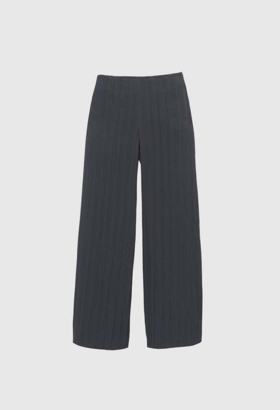  JULIA JENTZSCH 스트레이트 팬츠 줄리아 젠츠쉬 이윤 플리츠 블랙 코튼 팬츠 - OTHER BRANDS