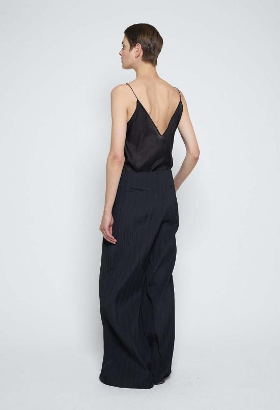  JULIA JENTZSCH 스트레이트 팬츠 줄리아 젠츠쉬 이윤 플리츠 블랙 코튼 팬츠 - OTHER BRANDS