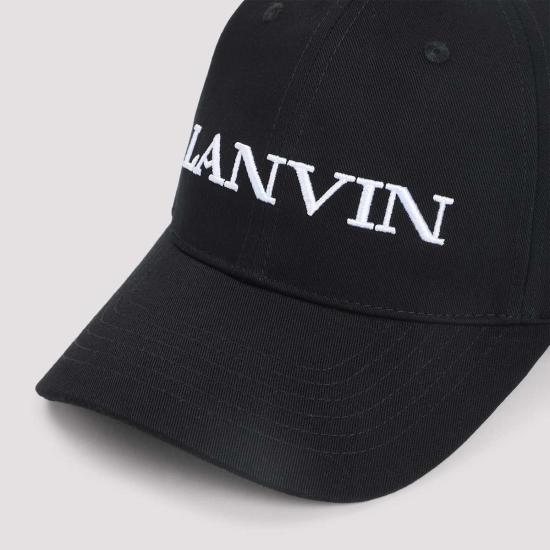  랑방 모자 로고 블랙 베이스볼 캡 - LANVIN