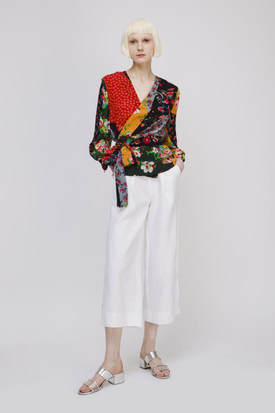  OPUSION 블라우스 오퓨전 플로럴 프린트 실크 - OTHER BRANDS