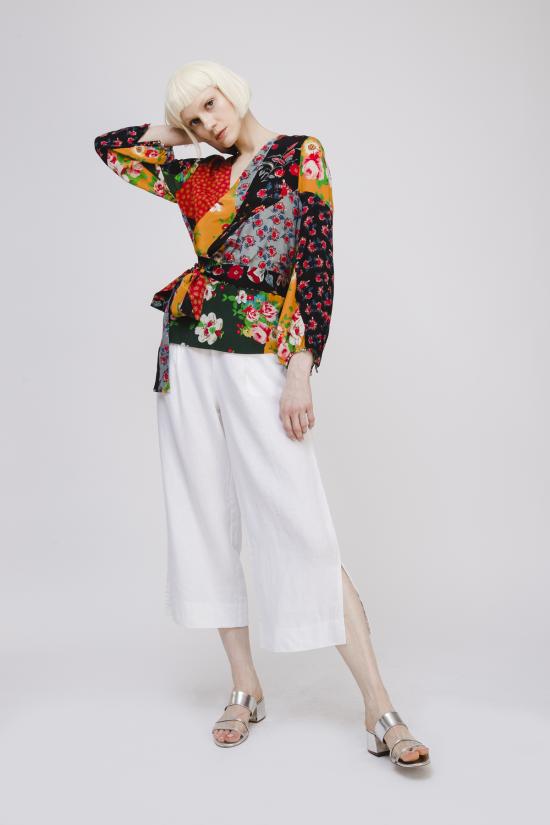  OPUSION 블라우스 오퓨전 플로럴 프린트 실크 - OTHER BRANDS