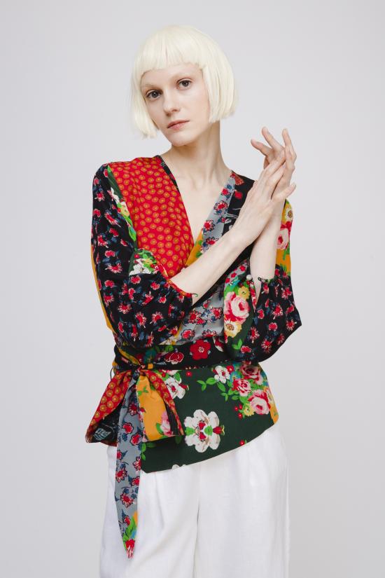  OPUSION 블라우스 오퓨전 플로럴 프린트 실크 - OTHER BRANDS