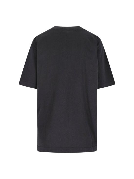  알렉산더 왕 반팔 티셔츠 로고 티셔츠 워시드 블랙 빈 - ALEXANDER WANG