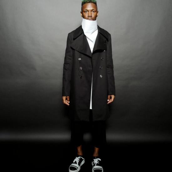  디파인트 트렌치 코트 디파이언트 피코트 블랙