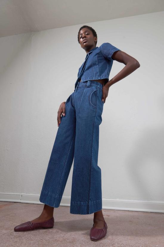  마리아 스탠리 블라우스 세바스찬 탑 인디고 데님 - MARIA STANLEY