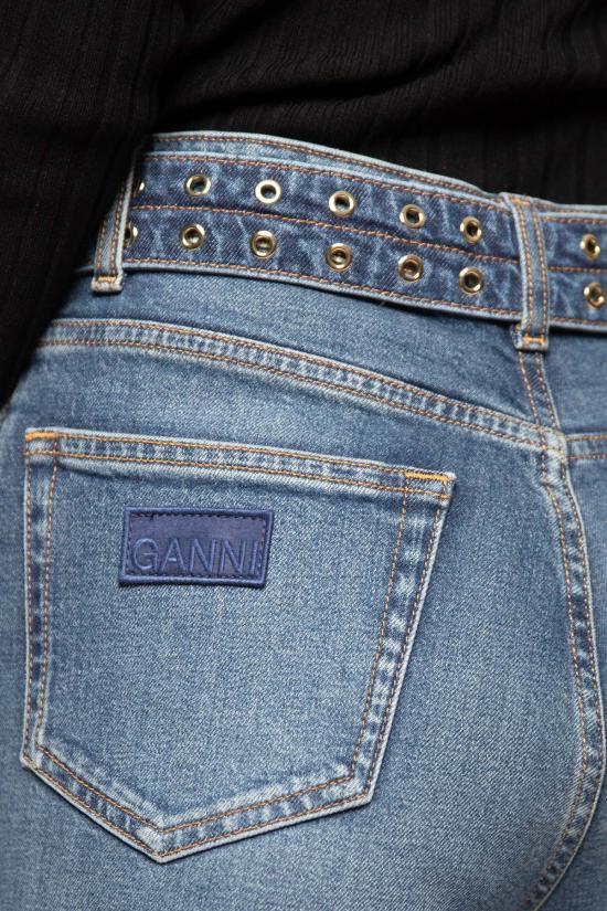  가니 데님 팬츠 퓨처 데님 벨티드 캐리 진 블루 - GANNI