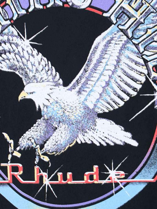  루드 반팔 티셔츠 Rhude 반팔 크루넥 그래픽 티셔츠 블랙 - RHUDE