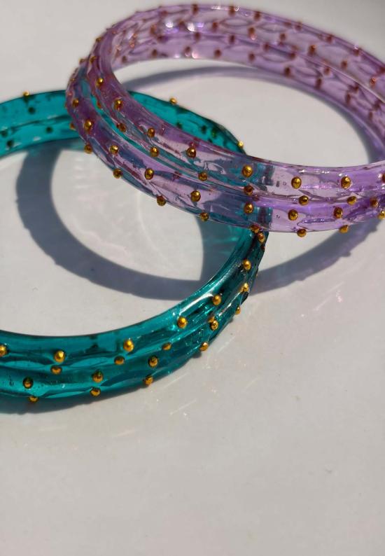  IKKIVI 커프스 링크/타이 홀더 이키비 암 캔디 라벤더 & 블루 뱅글 세트 라벤더 & 블루 - OTHER BRANDS