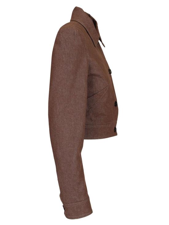  막스마라 데님 자켓 막스 마라 데님 이펙트 크롭 재킷 브라운 - MAX MARA
