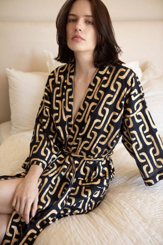  Erica Tanov 라운지 웨어 재클린 코튼 로브 슈퍼 1965