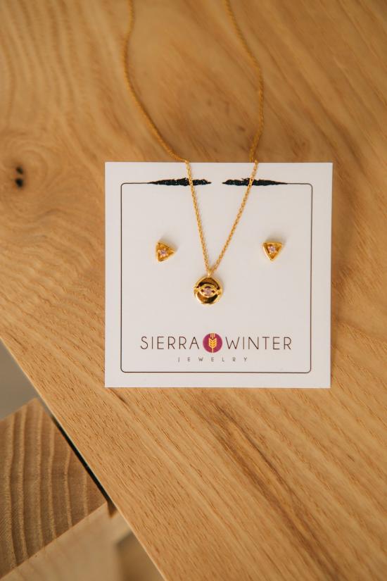  시에라 윈터 주얼리 목걸이/팬던트 악마의 눈 목걸이 핑크 사파이어 - SIERRA WINTER JEWELRY