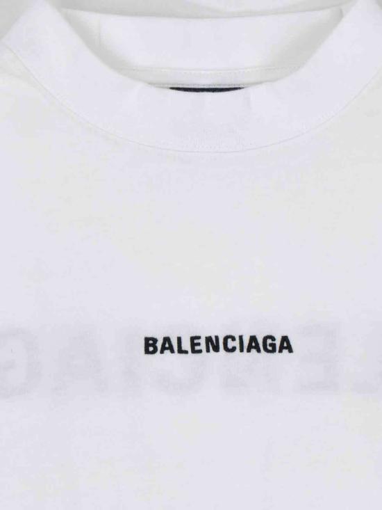  발렌시아가 반팔 티셔츠 크루넥 티셔츠 화이트/블랙 - BALENCIAGA