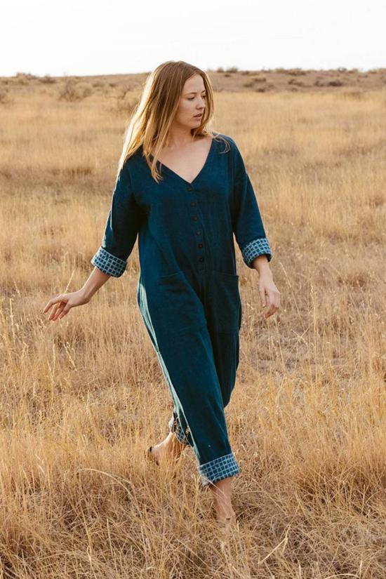  해피 프렌치 갱 점프수트 Happyfrenchgang  인디고