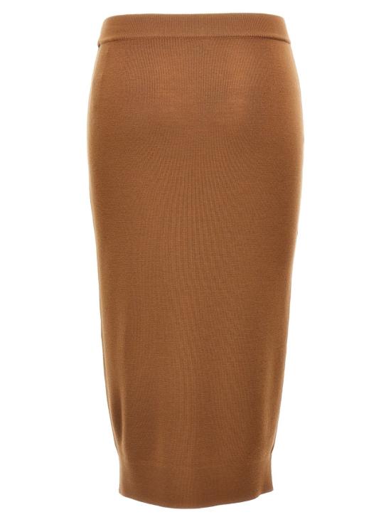  생로랑 미디 스커트 울 스커트 브라운 - SAINT LAURENT