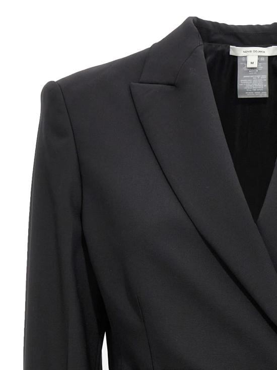  넨시 도자카 수트 자켓 더블 브레스트 드로스트링 블레이저 블랙 - NENSI DOJAKA