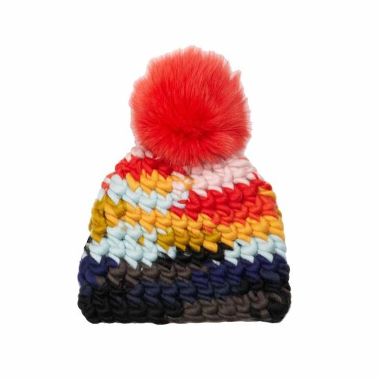  미샤램퍼트 모자 미샤 램퍼트 뉴 레인보우 스크램블 비니 + 토마토 XL 폼 - MISCHA LAMPERT