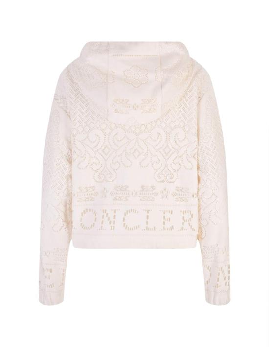  몽클레어 자켓 몽클레르 세바스테 패턴 펀칭 후드 재킷 화이트 - MONCLER