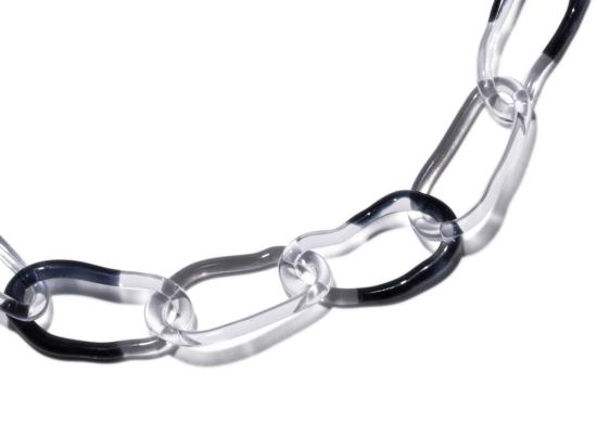  제인 다렌스부르그 목걸이/팬던트 제인 다렌스버그 타원형 유리 체인 투명/검정 - JANE DARENSBOURG