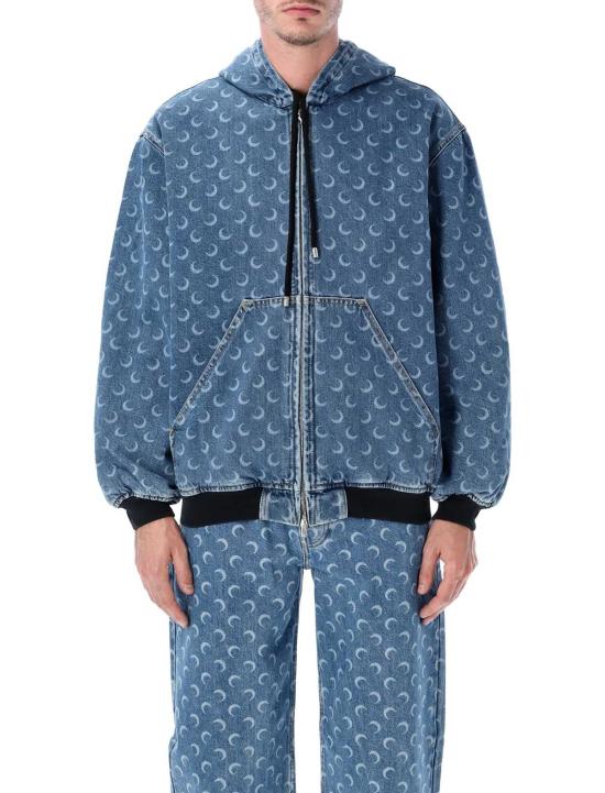  마린세르 데님 자켓 마린 세르 문 레이저 블루 데님 패딩 재킷 라이트 블루