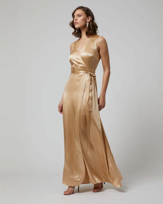  보즈 롱 원피스 프론트워드 랩 드레스 쿨 - VOZ