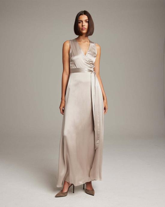  보즈 롱 원피스 프론트워드 랩 드레스 쿨